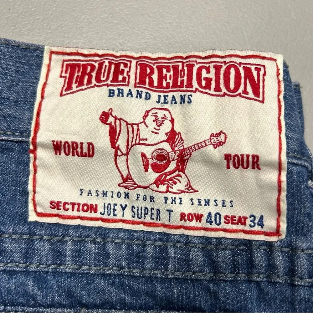 True Religion Jeans Joey Super Denim Blue Pants Womens Size 40 CA 30427